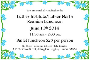 Luther Institute Luncheon 2014 Post Card Invite
